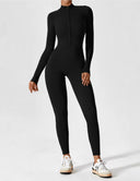 Chic Women's Zipper Jumpsuit - Long & Short Sleeve Options