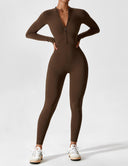 Chic Women's Zipper Jumpsuit - Long & Short Sleeve Options