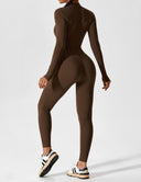 Chic Women's Zipper Jumpsuit - Long & Short Sleeve Options