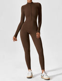 Chic Women's Zipper Jumpsuit - Long & Short Sleeve Options