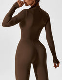 Chic Women's Zipper Jumpsuit - Long & Short Sleeve Options