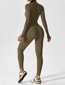 Chic Women's Zipper Jumpsuit - Long & Short Sleeve Options