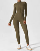 Chic Women's Zipper Jumpsuit - Long & Short Sleeve Options