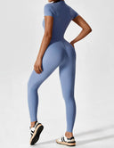 Chic Women's Zipper Jumpsuit - Long & Short Sleeve Options