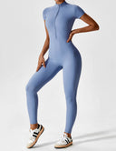 Chic Women's Zipper Jumpsuit - Long & Short Sleeve Options