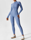 Chic Women's Zipper Jumpsuit - Long & Short Sleeve Options