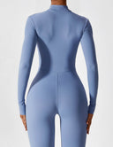 Chic Women's Zipper Jumpsuit - Long & Short Sleeve Options