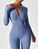 Chic Women's Zipper Jumpsuit - Long & Short Sleeve Options