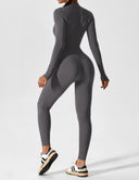 Chic Women's Zipper Jumpsuit - Long & Short Sleeve Options