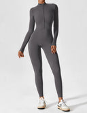 Chic Women's Zipper Jumpsuit - Long & Short Sleeve Options