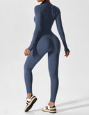 Chic Women's Zipper Jumpsuit - Long & Short Sleeve Options