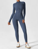 Chic Women's Zipper Jumpsuit - Long & Short Sleeve Options
