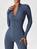 Chic Women's Zipper Jumpsuit - Long & Short Sleeve Options