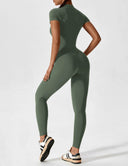 Chic Women's Zipper Jumpsuit - Long & Short Sleeve Options