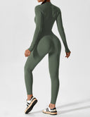 Chic Women's Zipper Jumpsuit - Long & Short Sleeve Options