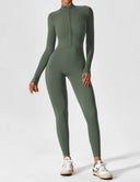 Chic Women's Zipper Jumpsuit - Long & Short Sleeve Options