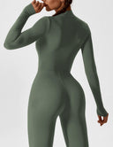 Chic Women's Zipper Jumpsuit - Long & Short Sleeve Options