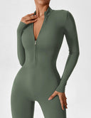 Chic Women's Zipper Jumpsuit - Long & Short Sleeve Options