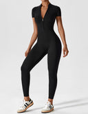 Chic Women's Zipper Jumpsuit - Long & Short Sleeve Options