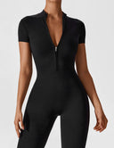 Chic Women's Zipper Jumpsuit - Long & Short Sleeve Options