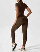 Chic Women's Zipper Jumpsuit - Long & Short Sleeve Options